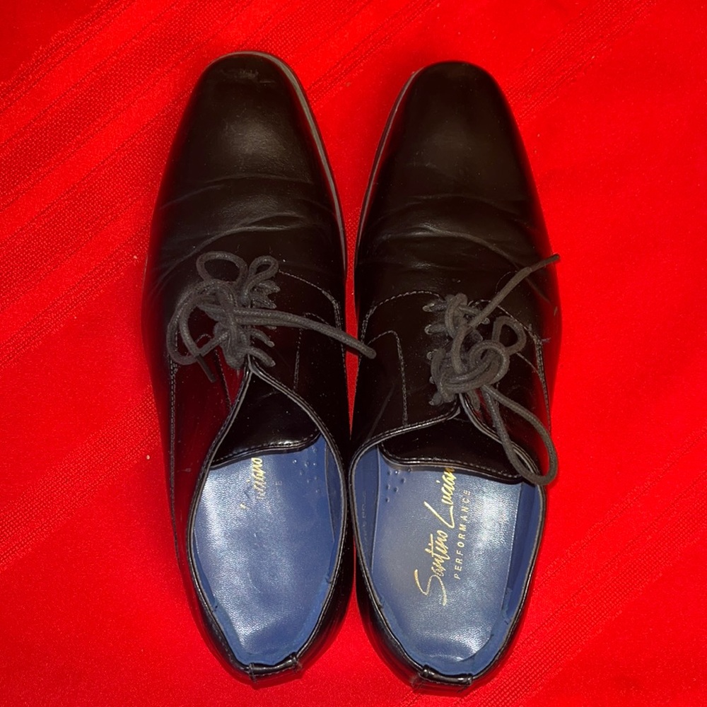 Mens 7 1/2 Black Lace Up Dress Shoes